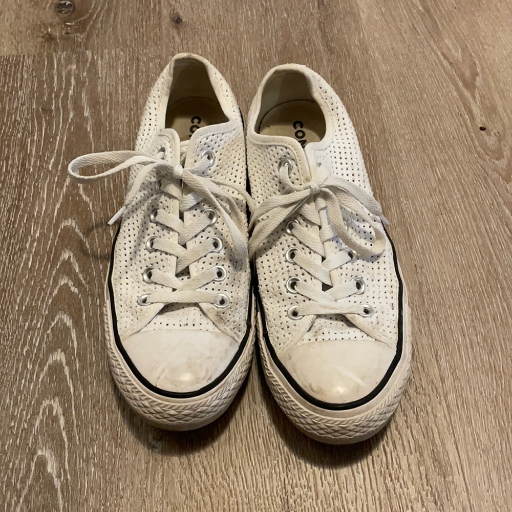 White mesh like converse